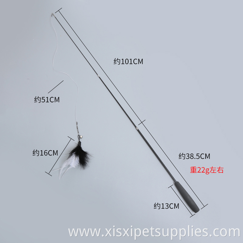 Colorful New Design Fishing Rod Cat Feather Wand Cat Teaser Stick Toy
